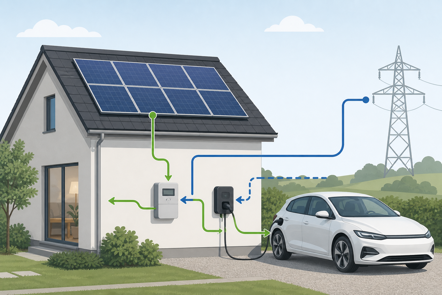 Oplad elbil med solceller: Egen strøm og refusion